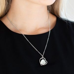 "Love Of My Life" - White Moonstone Heart Necklace